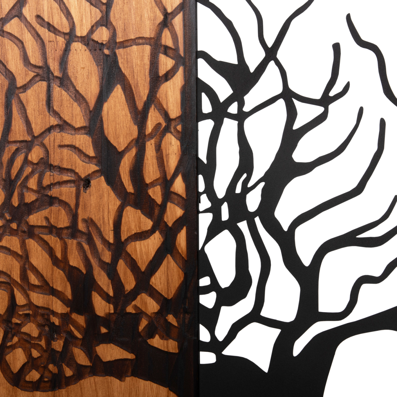 WALL DECORATION ILLUSION HM4654 METAL-WOOD 125.5x3(thickness)x79Hcm. [5]