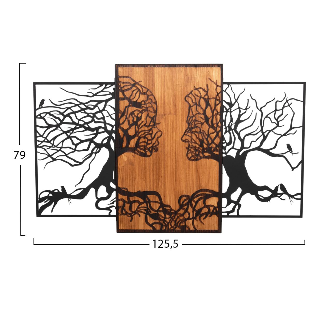 WALL DECORATION ILLUSION HM4654 METAL-WOOD 125.5x3(thickness)x79Hcm. [2]