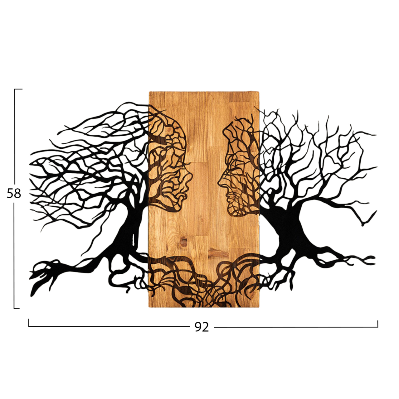WALL DECORATION ILLUSION HM4803-METAL IN BLACK-WOOD 92x3(thickness)x58Hcm. [3]