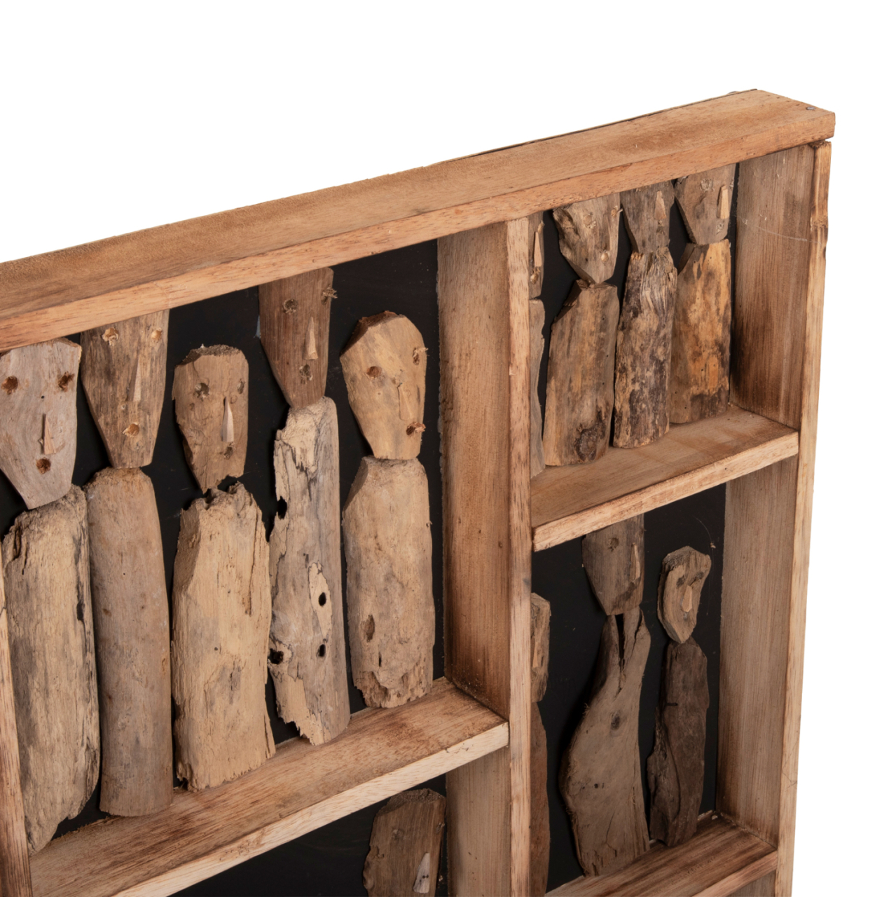 WALL DECORATION MYST HM4274 FRAME WITH FIGURINES MADE OF DRIFTWOOD 100x6x100Hcm. [5]