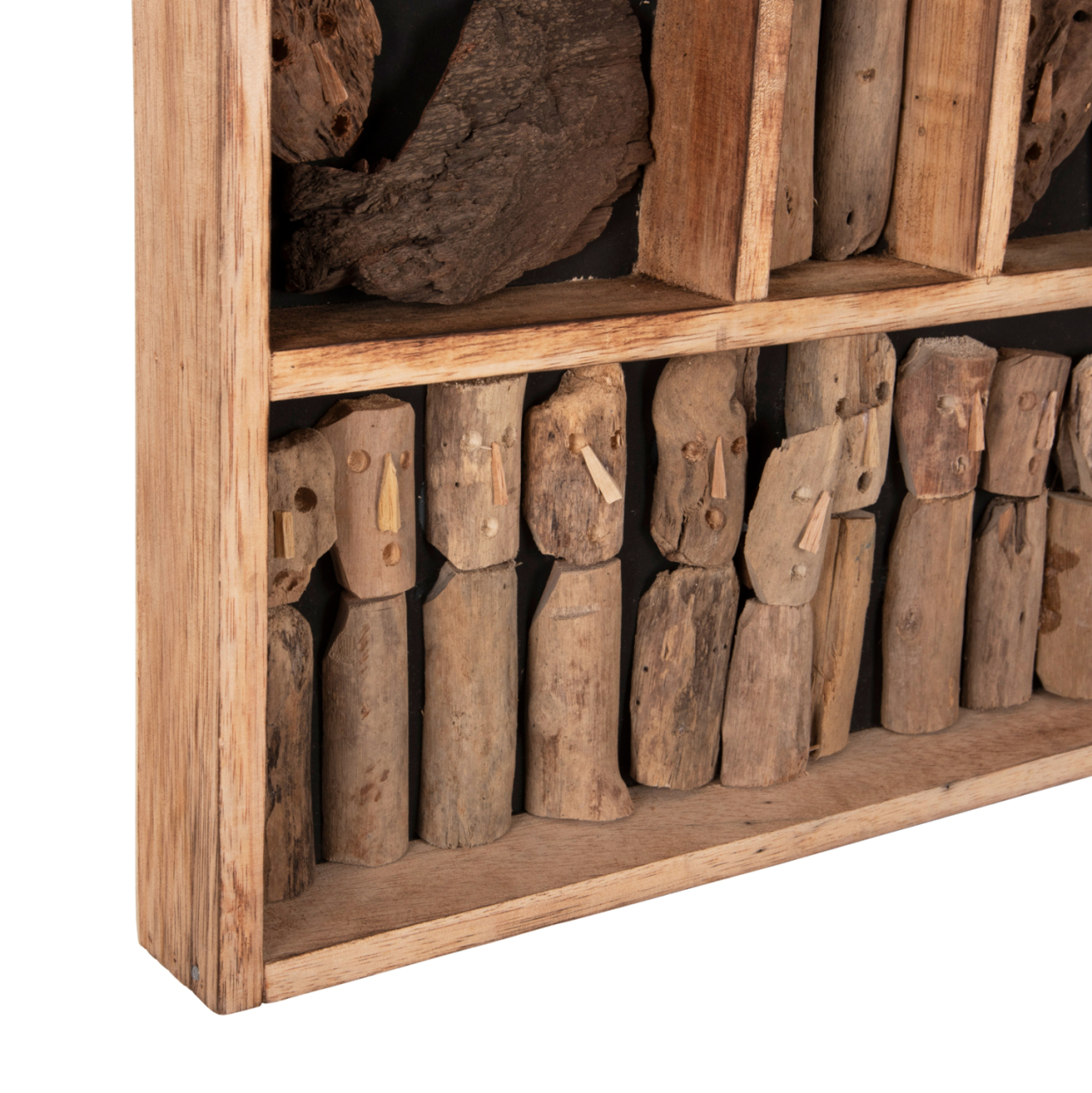 WALL DECORATION MYST HM4275 FRAME WITH FIGURINES MADE OF DRIFTWOOD 60x5x80Hcm. [4]