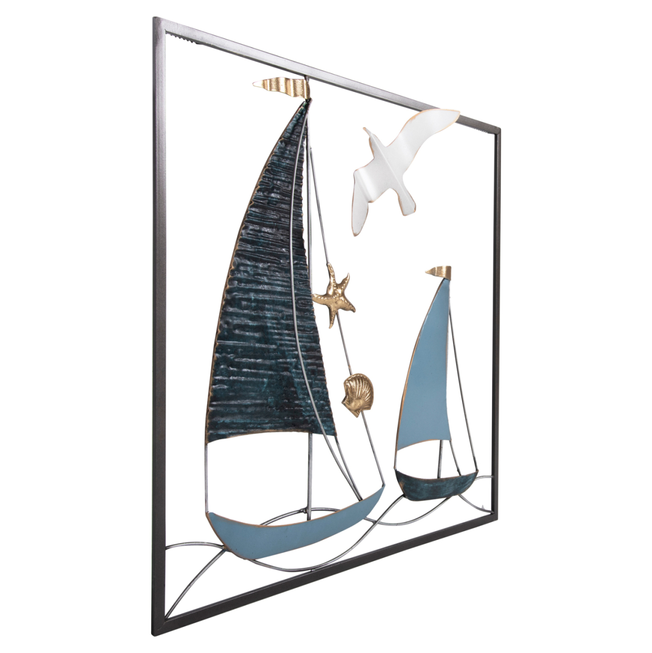 WALL DECORATION SQUARE HM4203 METAL-BOATS 50x6x50cm [3]