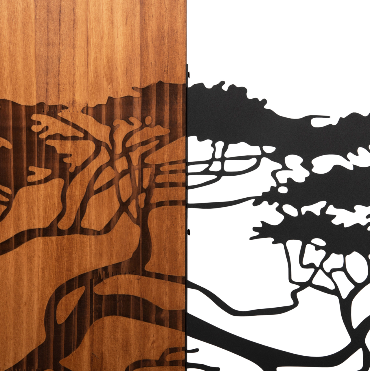 WALL DECORATION TREE FIGURE HM4653 METAL-WOOD 148x3x70Hcm. [5]