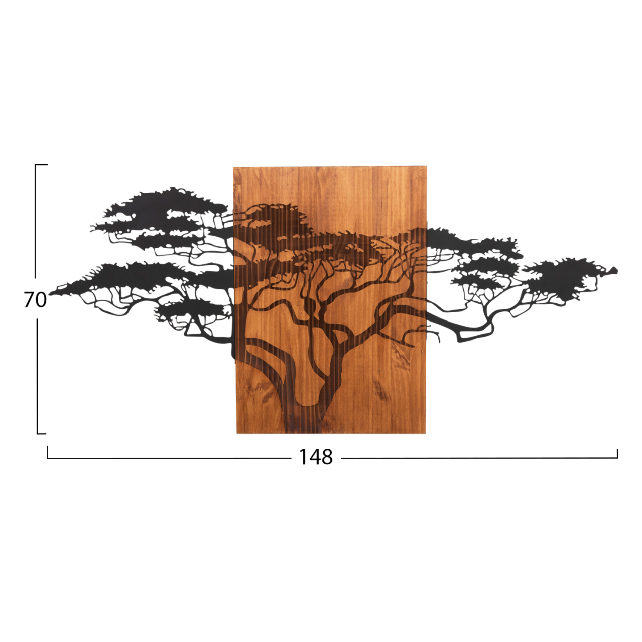 WALL DECORATION TREE FIGURE HM4653 METAL-WOOD 148x3x70Hcm. [2]