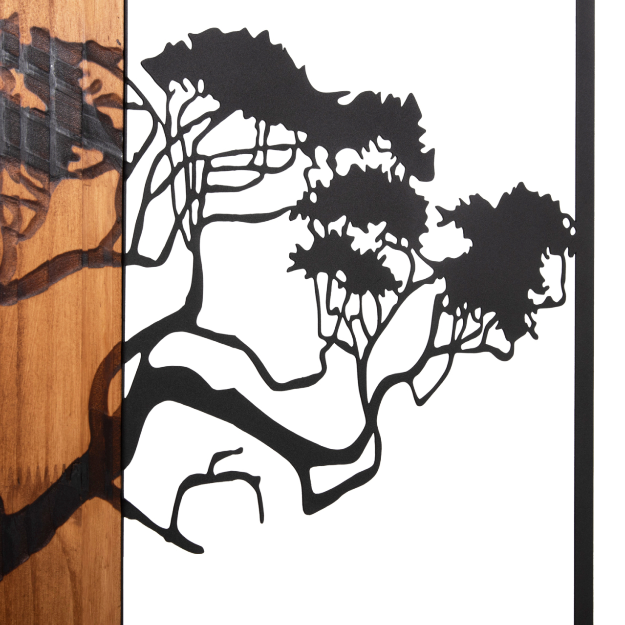 WALL DECORATION TREE IN BLACK FRAME ΗΜ4650-METAL-WOOD 90x3(thickness)x58Hcm. [5]