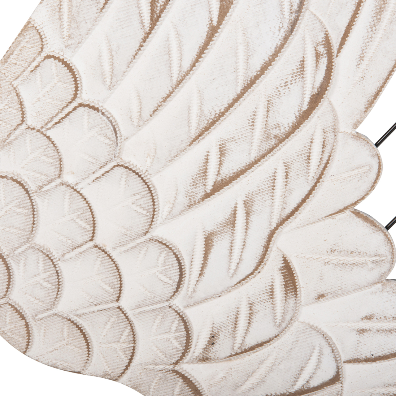 WALL DECORATION WINGS HM4223 MDF IN WHITE-BLACK METAL 39x1,5x92Hcm. [6]