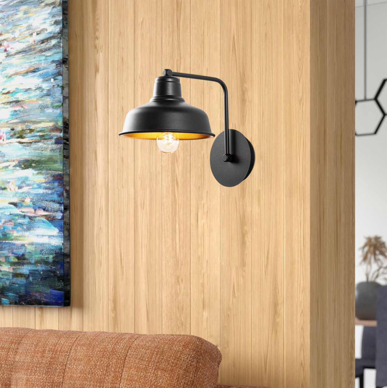 Wall Lamp metallic black HM7306 19x27x24 cm. [4]
