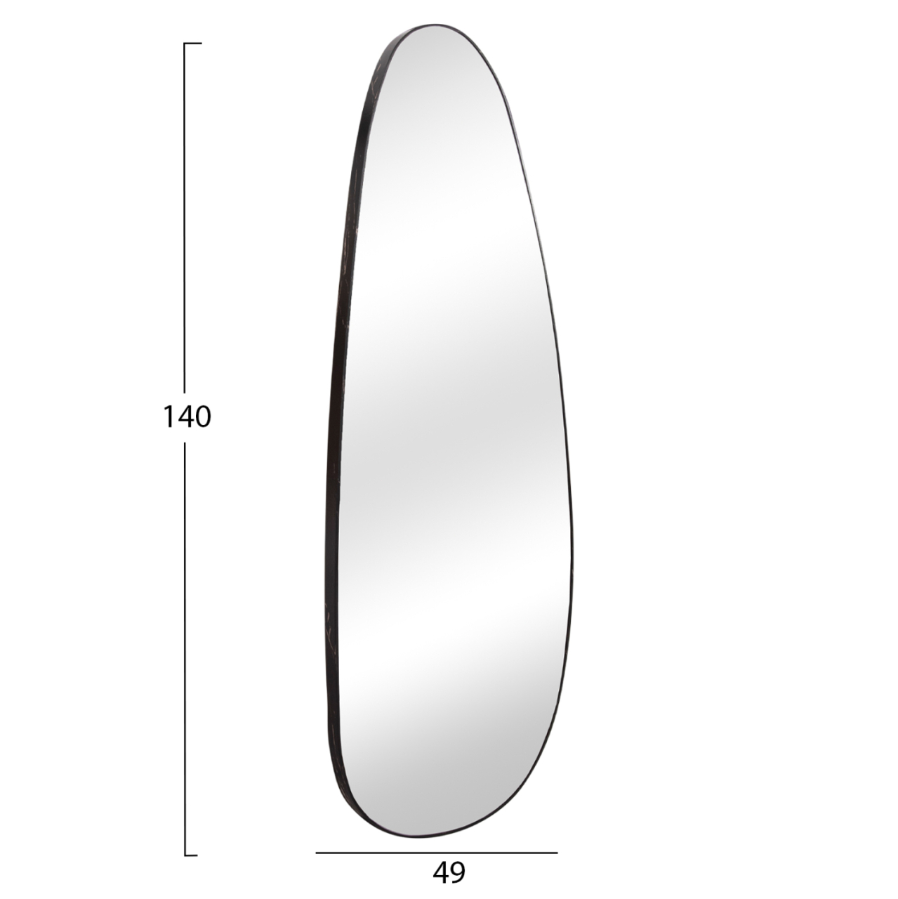WALL MIRROR CRITHER HM4486.01 MDF FRAME IN BLACK MARBLE COLORING 49x140Hcm. [2]
