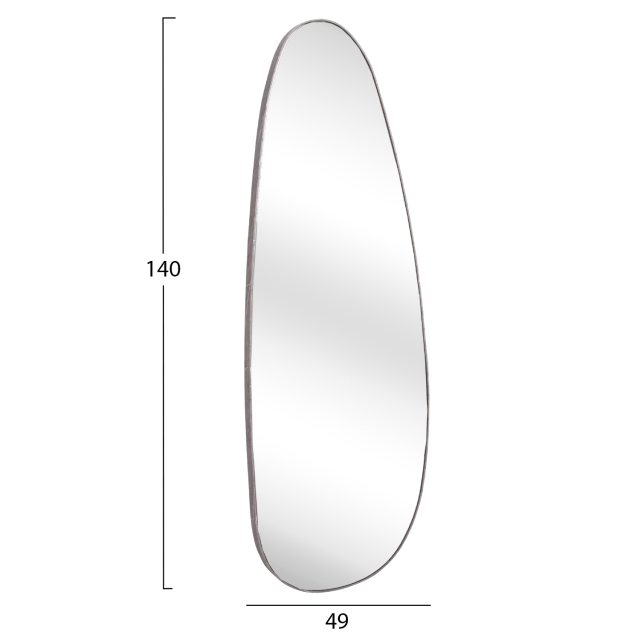 WALL MIRROR CRITHER HM4486.02 MDF FRAME IN GREY MARBLE COLORING 49x140Hcm. [2]