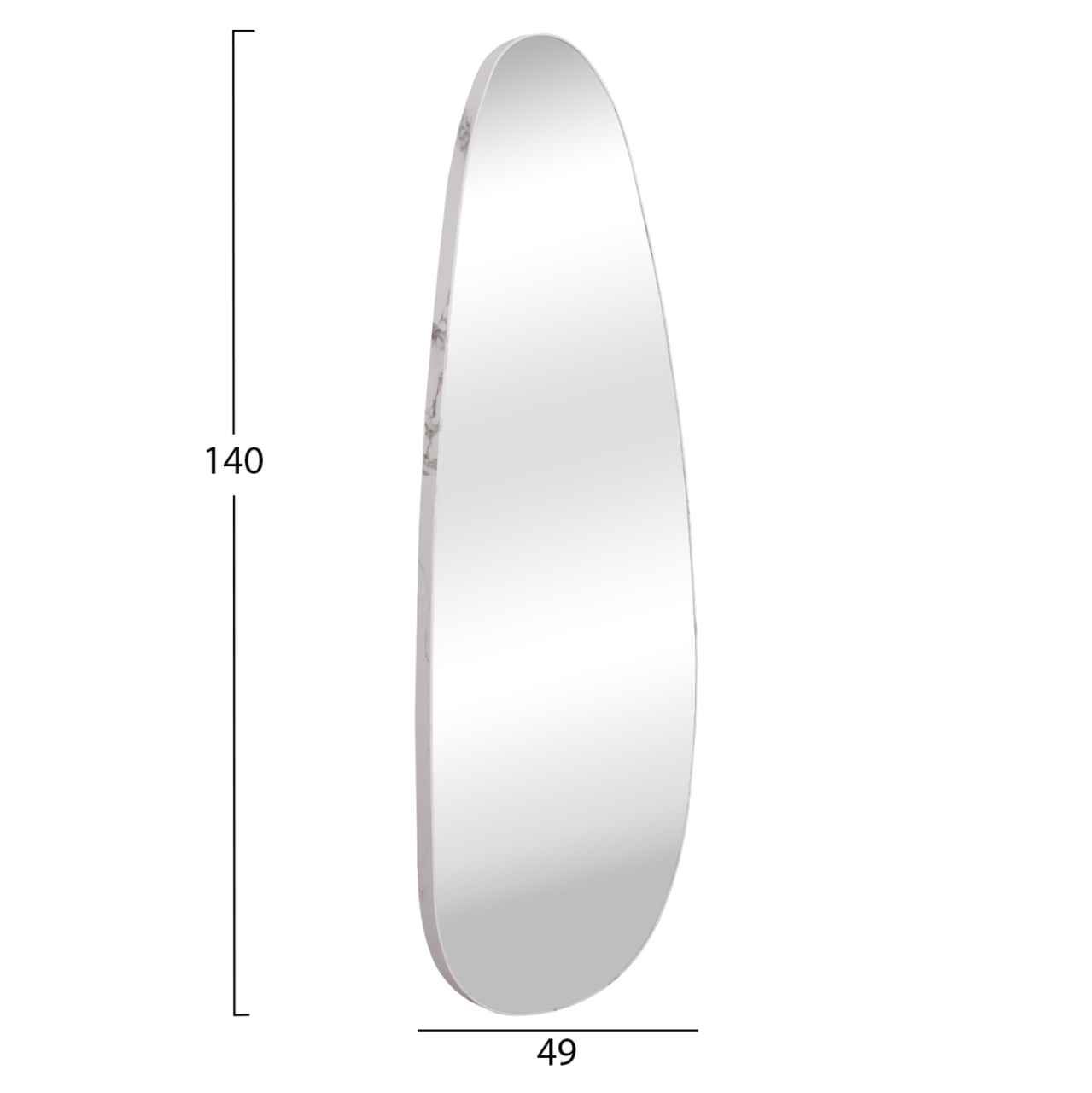 WALL MIRROR CRITHER HM4486.05 MDF FRAME IN WHITE MARBLE COLORING 49x140Hcm. [2]