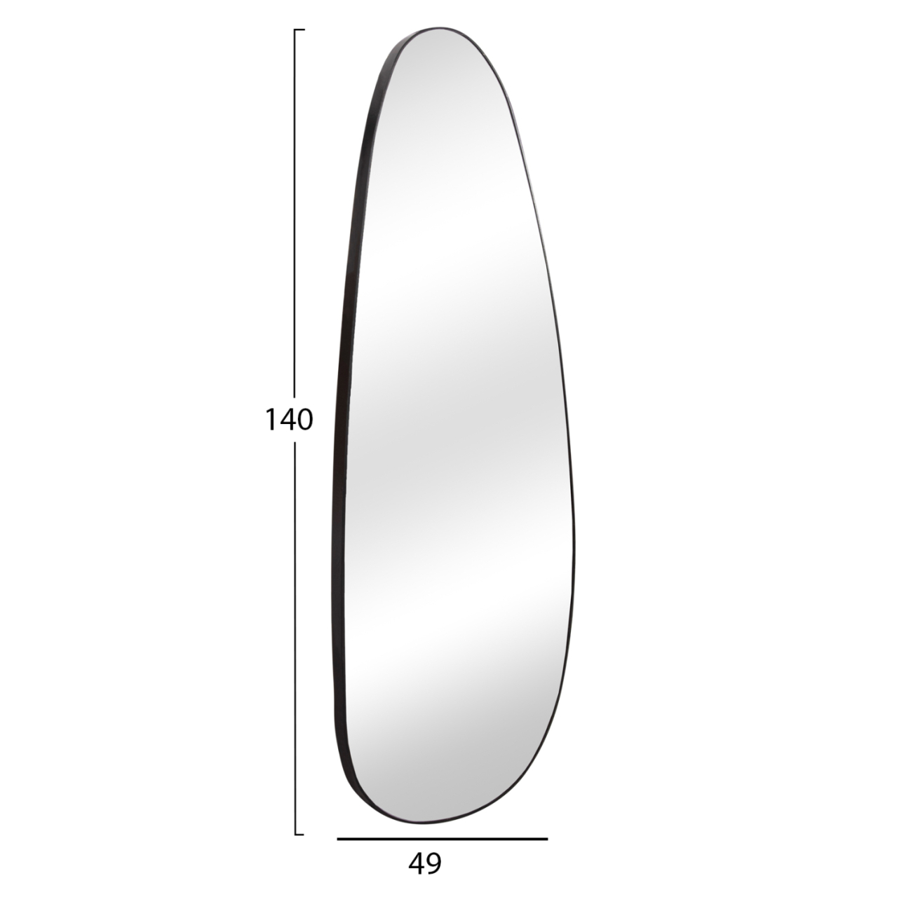 WALL MIRROR CRITHER HM4486.11 MDF FRAME IN BLACK COLORING 49x140Hcm. [2]