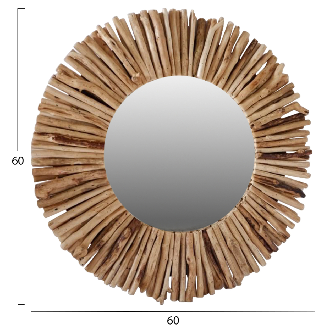 WALL MIRROR DRIFTWOOD NATURAL COLOR HM7720 60X5X60H [2]