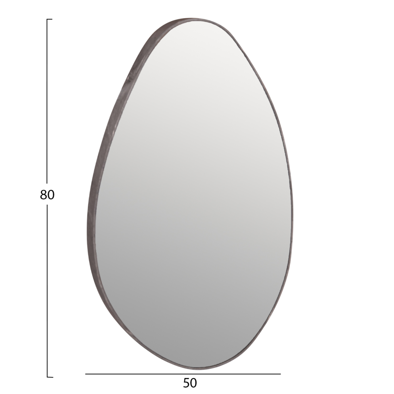 WALL MIRROR DROP HM4488.02 MDF FRAME IN GREY MARBLE COLORING 50x80Hcm. [2]