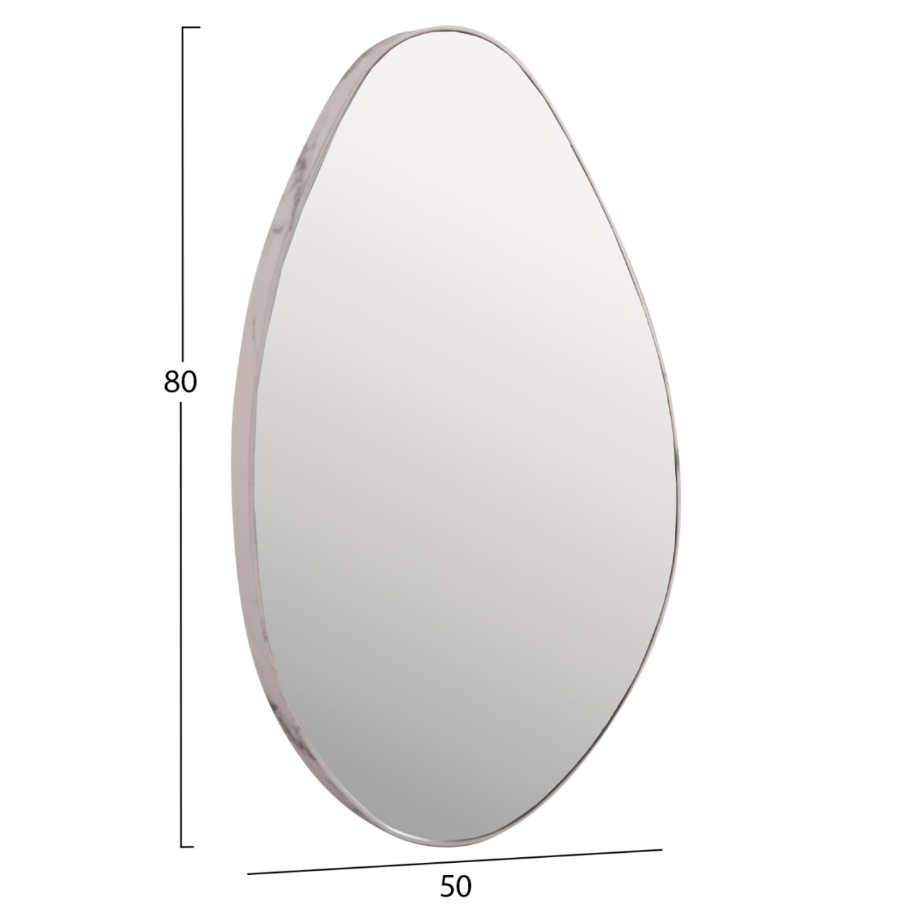 WALL MIRROR DROP HM4488.05 MDF FRAME IN WHITE MARBLE COLORING 50x80Hcm. [2]