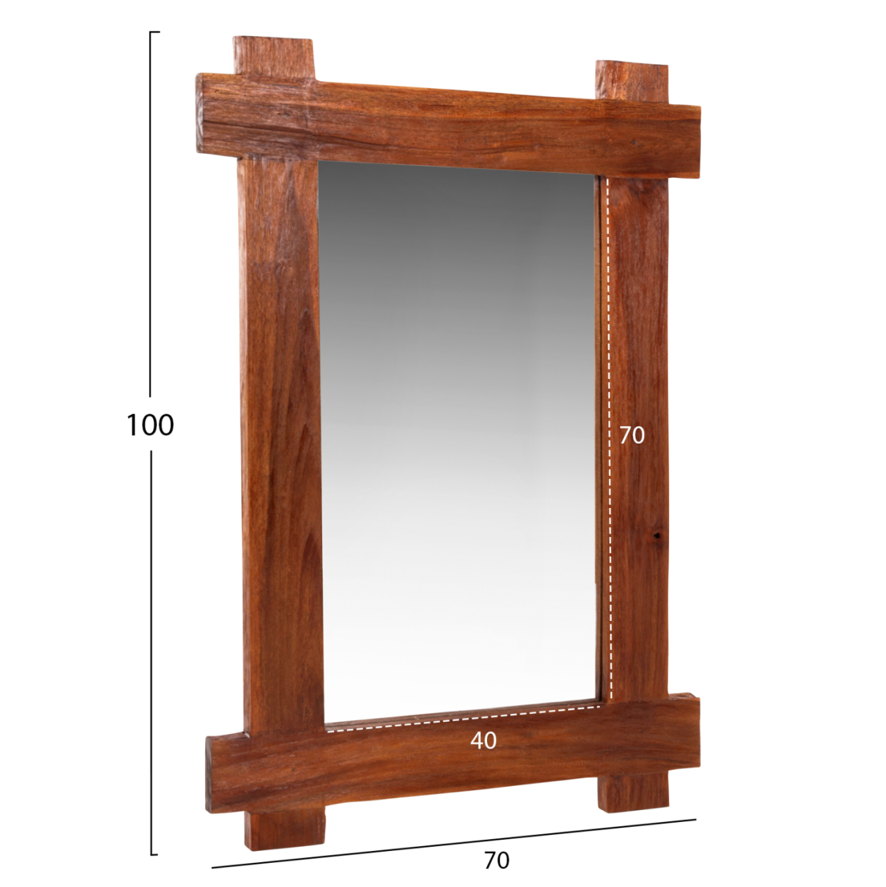 WALL MIRROR HM4303 RECYCLED TEAK IN NATURAL COLOR 70x100Hcm. [2]