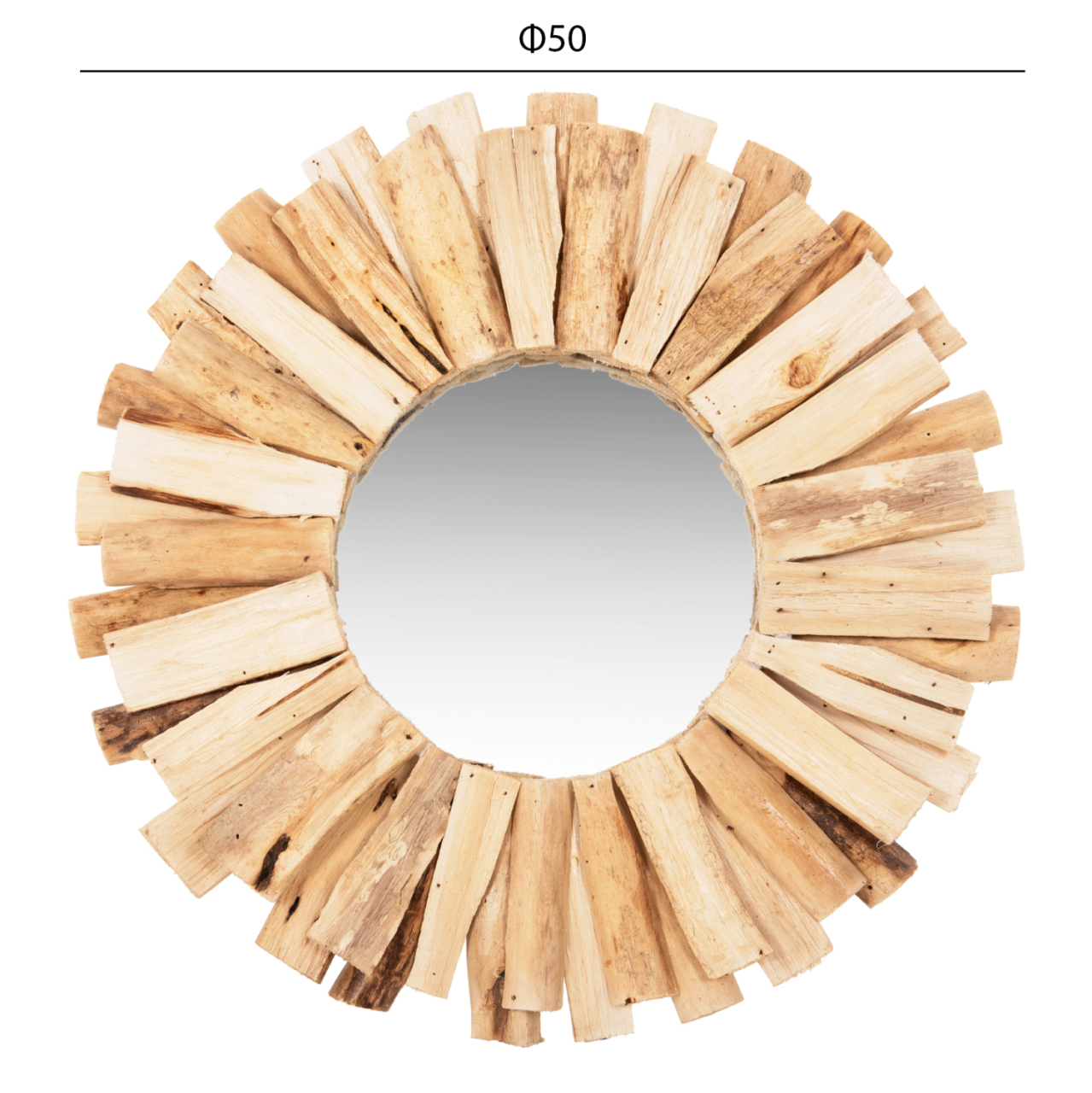 WALL MIRROR HM7719 DRIFTWOOD NATURAL 50X5X50H [2]