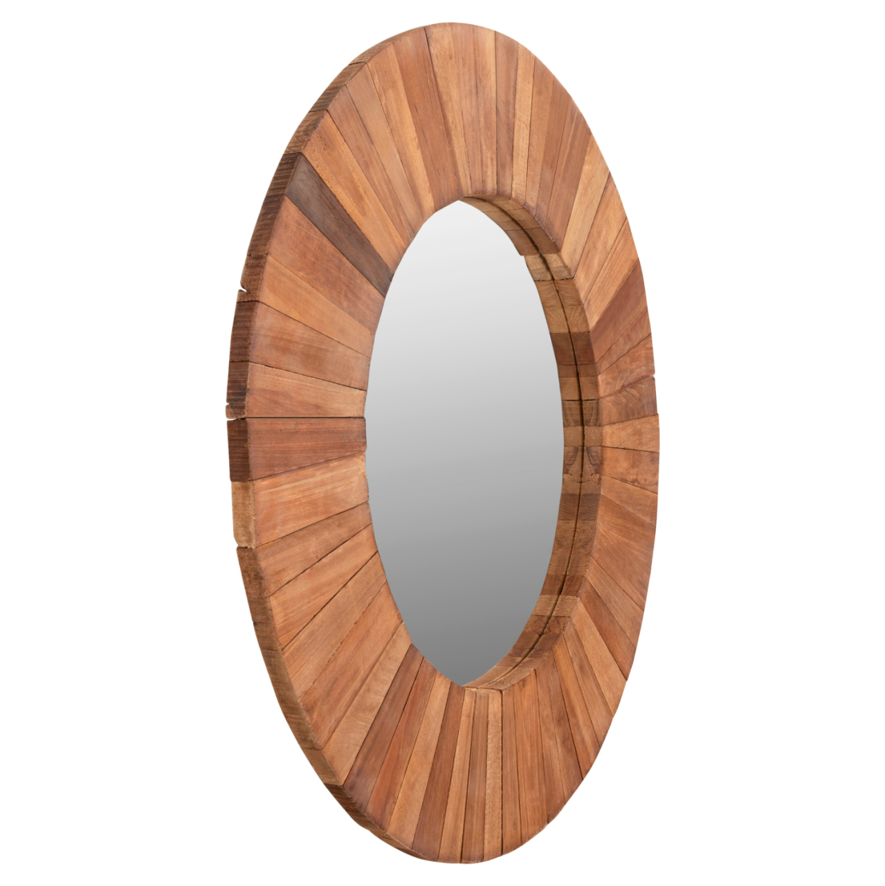 WALL MIRROR HM7726 RECYCLED WOOD NATURAL Φ100cm [4]