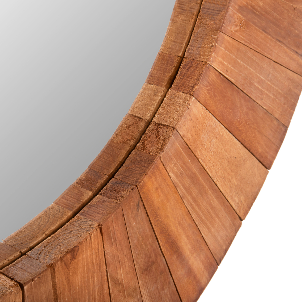 WALL MIRROR HM7726 RECYCLED WOOD NATURAL Φ100cm [6]