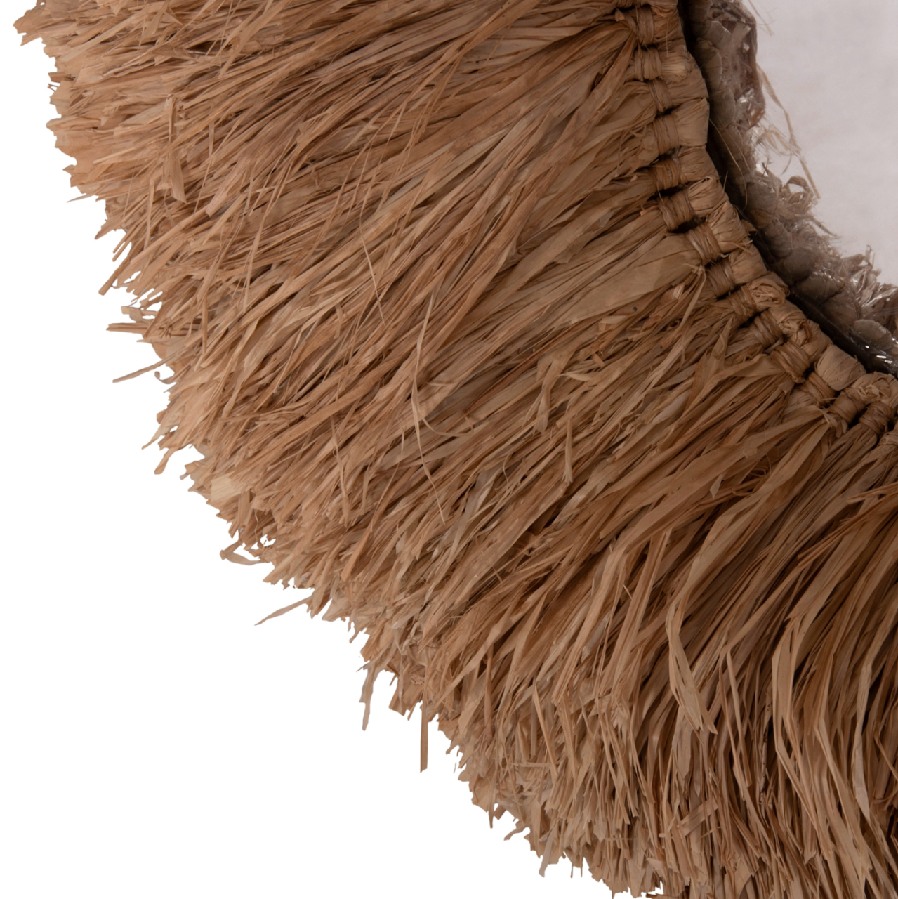 WALL MIRROR IN OVAL SHAPE HM4711 SISAL FIBERS FRAME IN NATURAL COLOR 95x60x15(thickness) cm. [8]