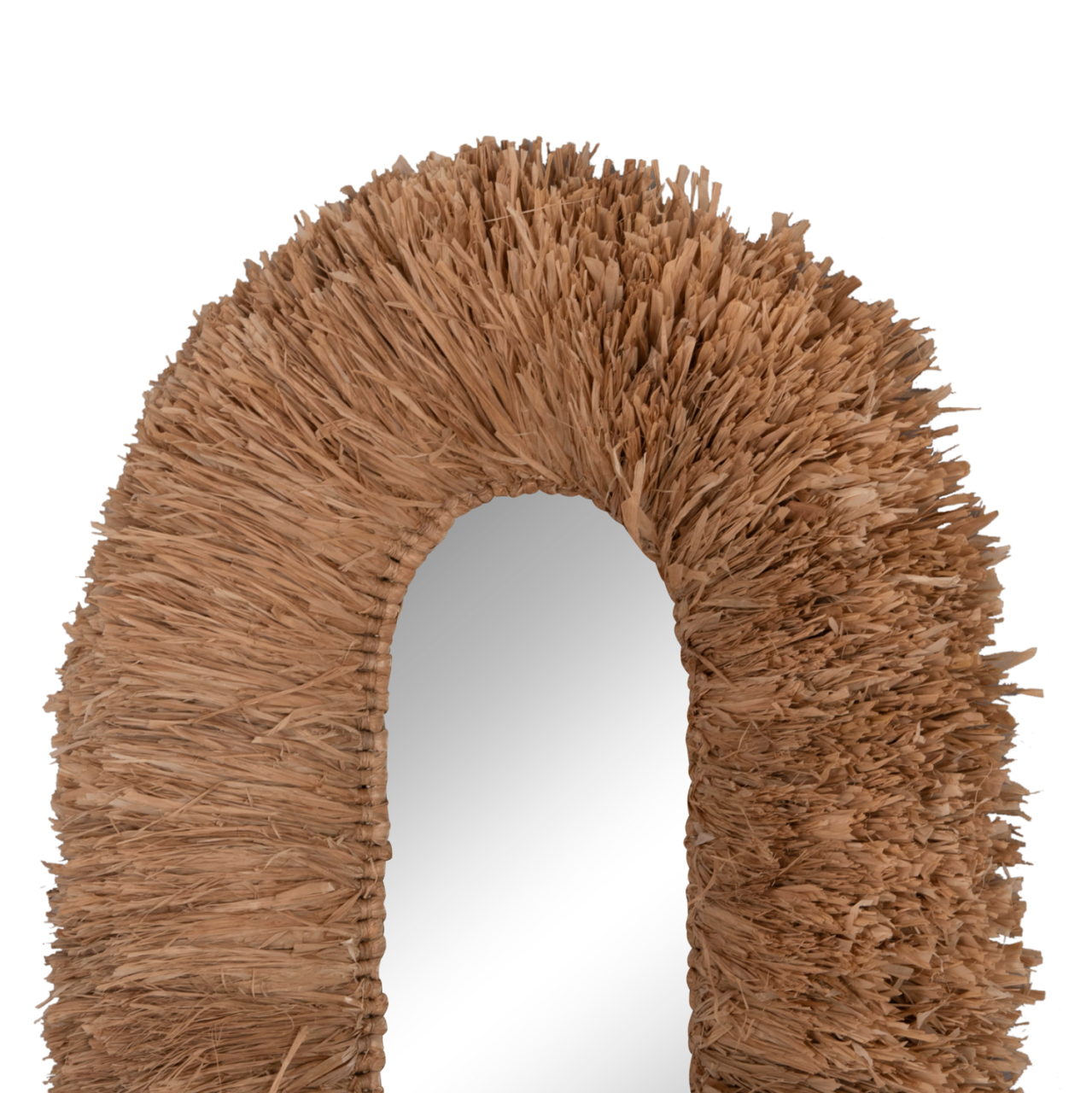 WALL MIRROR IN OVAL SHAPE HM4711 SISAL FIBERS FRAME IN NATURAL COLOR 95x60x15(thickness) cm. [4]