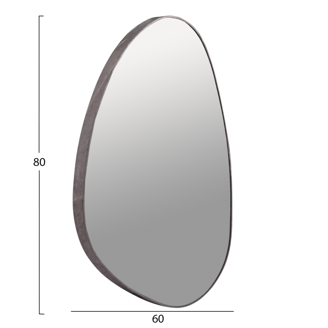 WALL MIRROR IRREGU HM4487.02 MDF FRAME IN GREY MARBLE COLORING 60x80Hcm. [2]
