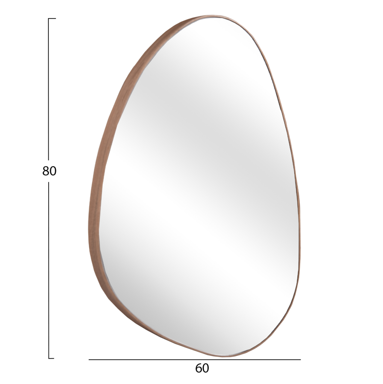 WALL MIRROR IRREGU HM4487.03 MDF FRAME IN NATURAL WOOD COLORING 60x80Hcm. [2]