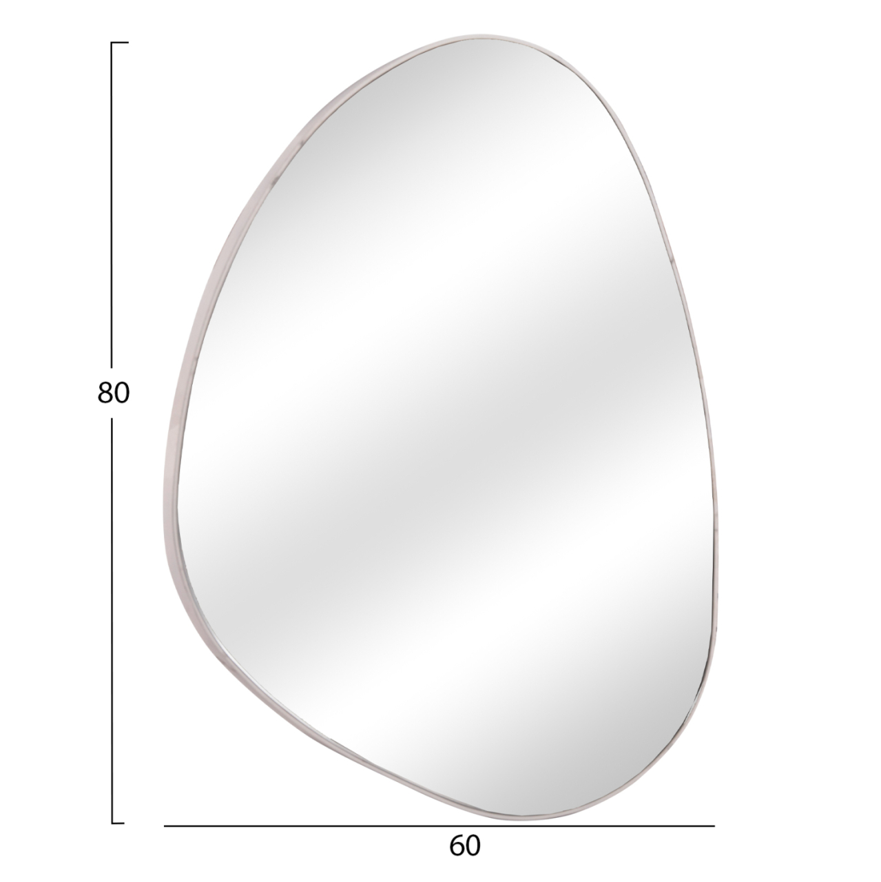 WALL MIRROR IRREGU HM4487.05 MDF FRAME IN WHITE MARBLE COLORING 60x80Hcm. [2]