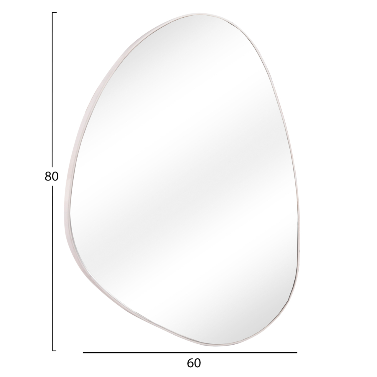 WALL MIRROR IRREGU HM4487.12 MDF FRAME IN WHITE COLORING 60x80Hcm. [2]