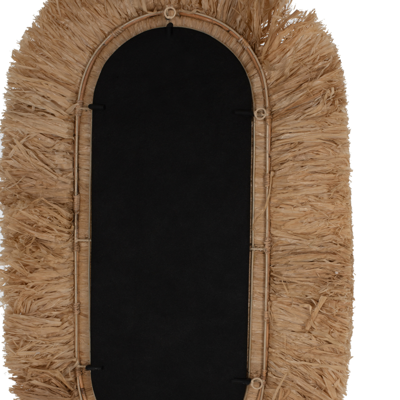 WALL MIRROR OVAL MADE OF SISAL FIBERS IN NATURAL AND BLACK ABACA FIBERS 55x4x90Hcm.HM7745 [7]