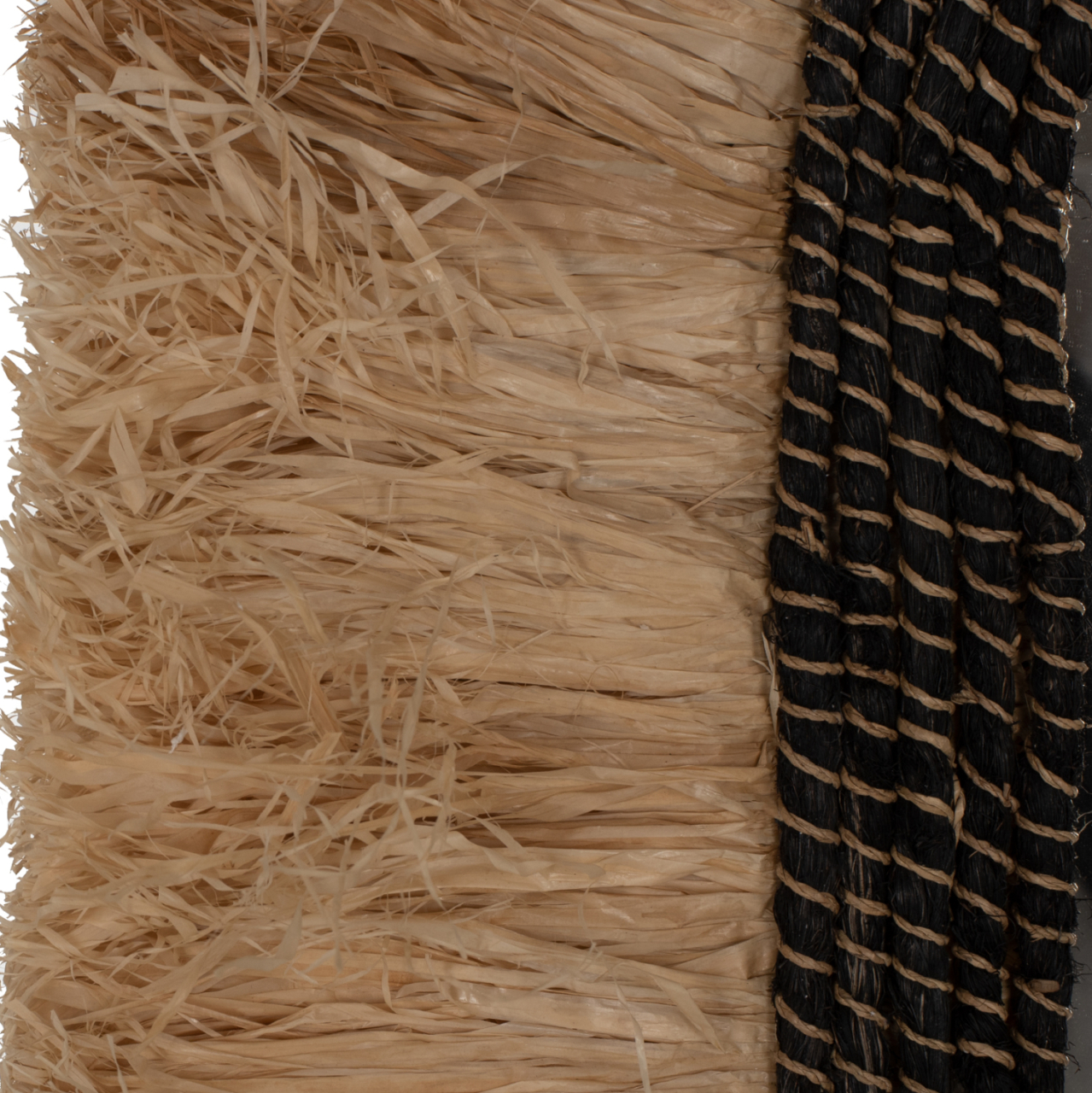 WALL MIRROR OVAL MADE OF SISAL FIBERS IN NATURAL AND BLACK ABACA FIBERS 55x4x90Hcm.HM7745 [6]