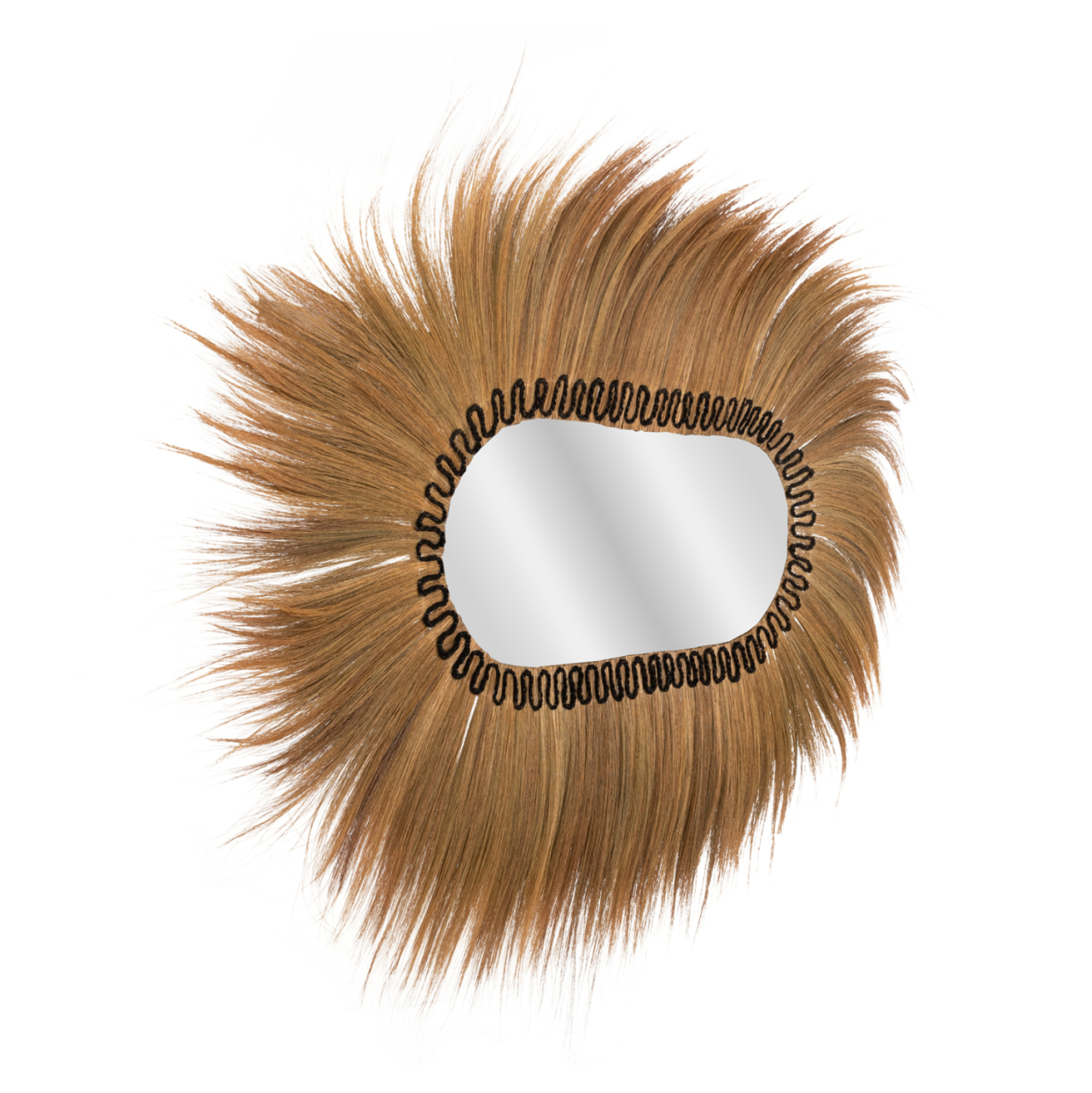 WALL MIRROR OVAL RAYUNG GRASS FIBERS IN NATURAL AND BLACK COLOR 110x5x160Hcm.HM7803 [3]