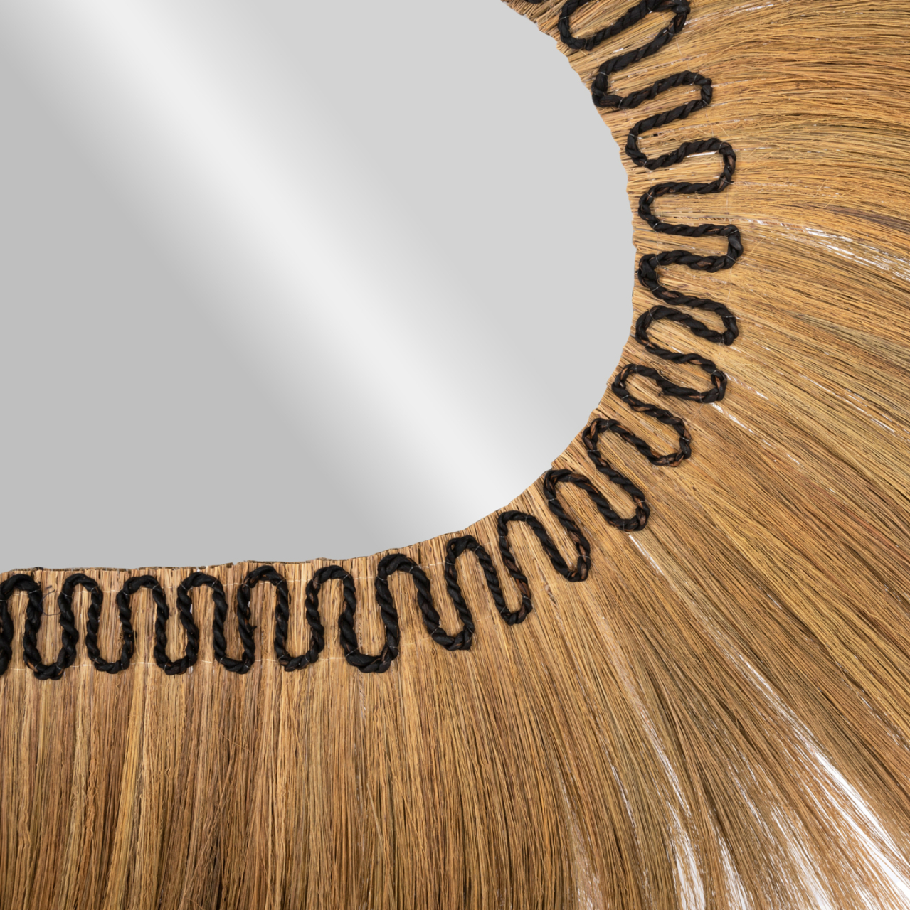 WALL MIRROR OVAL RAYUNG GRASS FIBERS IN NATURAL AND BLACK COLOR 110x5x160Hcm.HM7803 [4]
