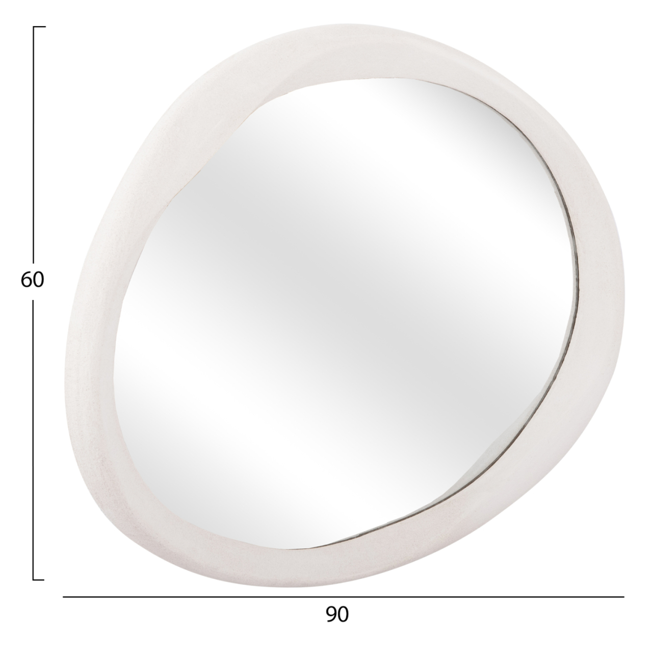 WALL MIRROR OVAL SERIES SANTORINI HM4513 MDF IN OFF-WHITE 90x3,2x60Hcm. [2]
