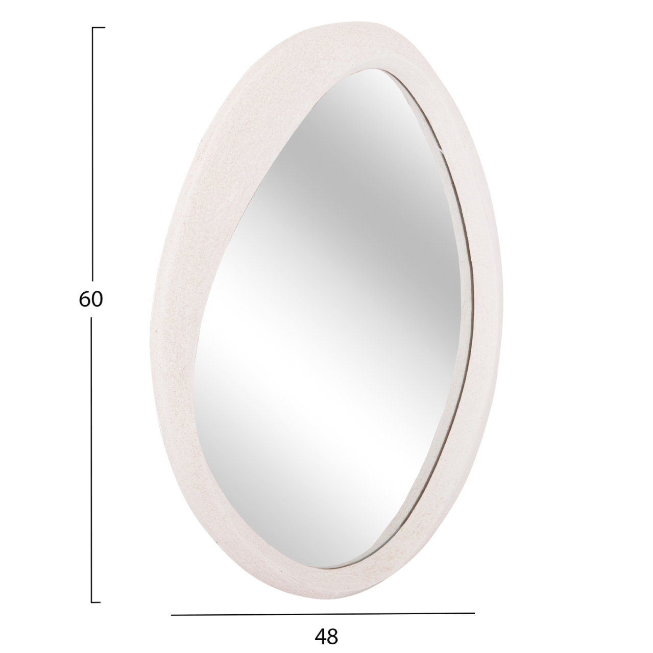 WALL MIRROR OVAL SERIES SANTORINI HM4514 MDF IN OFF-WHITE 48x3,2x60Hcm. [2]