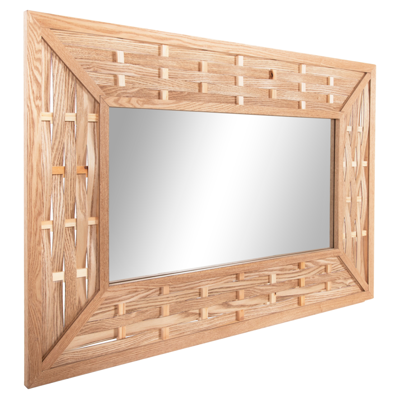 WALL MIRROR RECTANGULAR HM4225 BAMBOO IN OAK COLOR 120x2,5x80 cm. [1]