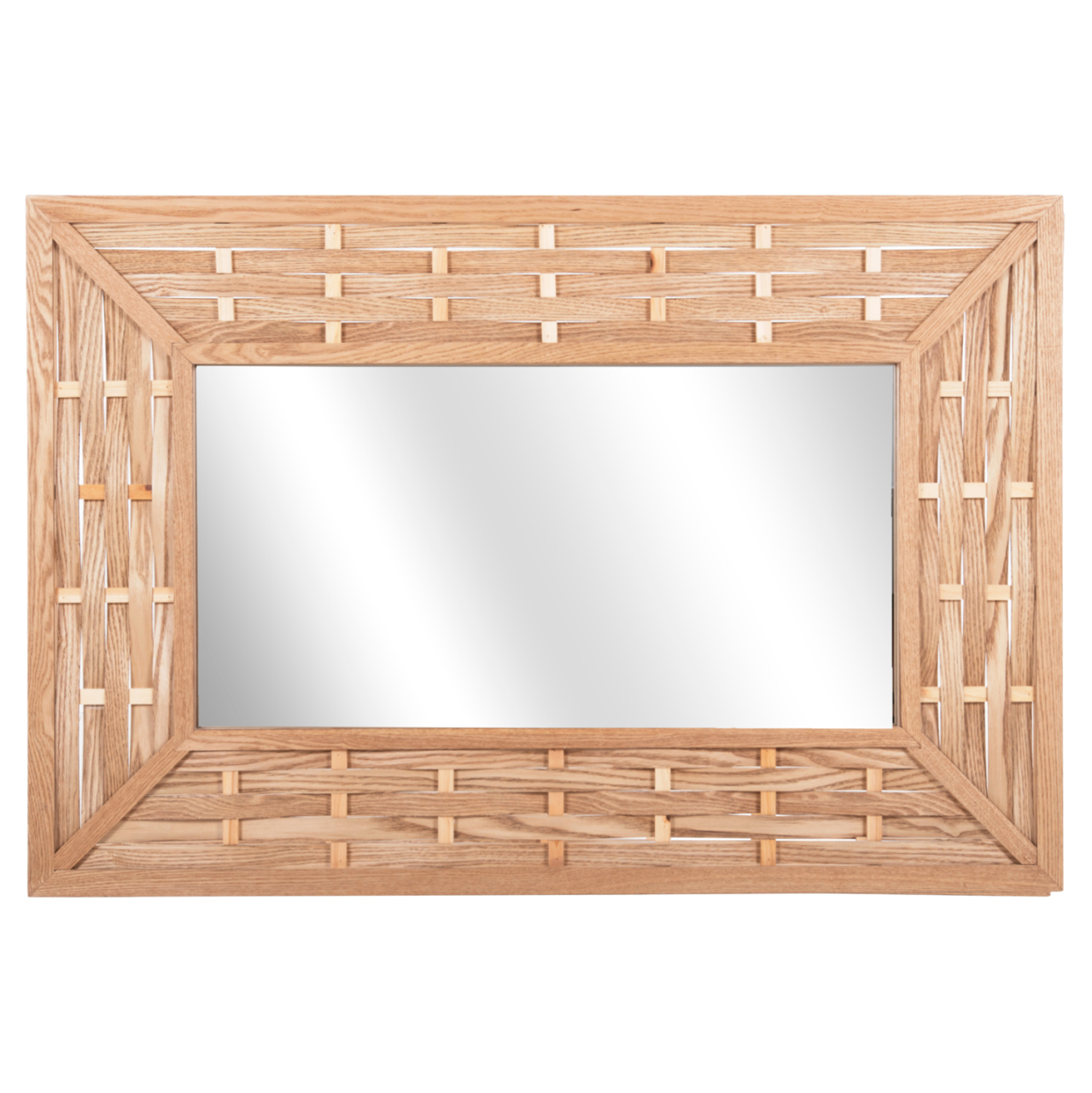 WALL MIRROR RECTANGULAR HM4225 BAMBOO IN OAK COLOR 120x2,5x80 cm. [3]