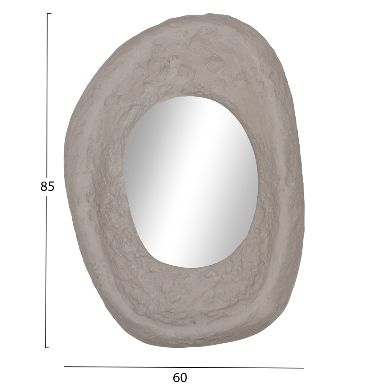 WALL MIRROR RIFFE HM4695.03 FIBER CEMENT IN GREY 60x13x85Hcm [2]