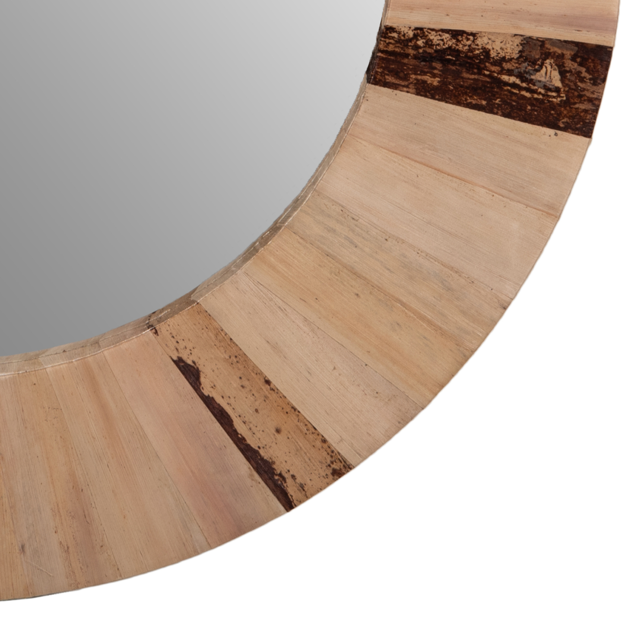 WALL MIRROR ROUND HM7837 DRIED PALM LEAF FIBER FRAME IN NATURAL COLOR Φ60x4cm. [4]