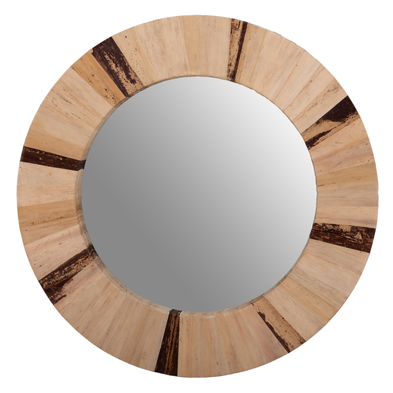 WALL MIRROR ROUND HM7837 DRIED PALM LEAF FIBER FRAME IN NATURAL COLOR Φ60x4cm. [3]