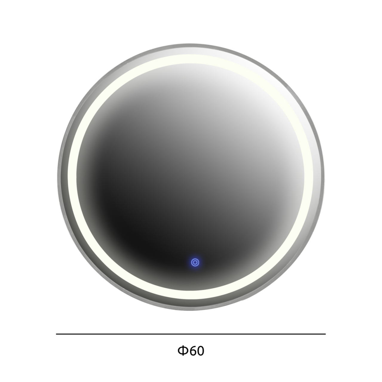 WALL MIRROR ROUND HM9580.40 ALUMINUM IN GREY-LED LIGHT Φ60x3cm. [2]