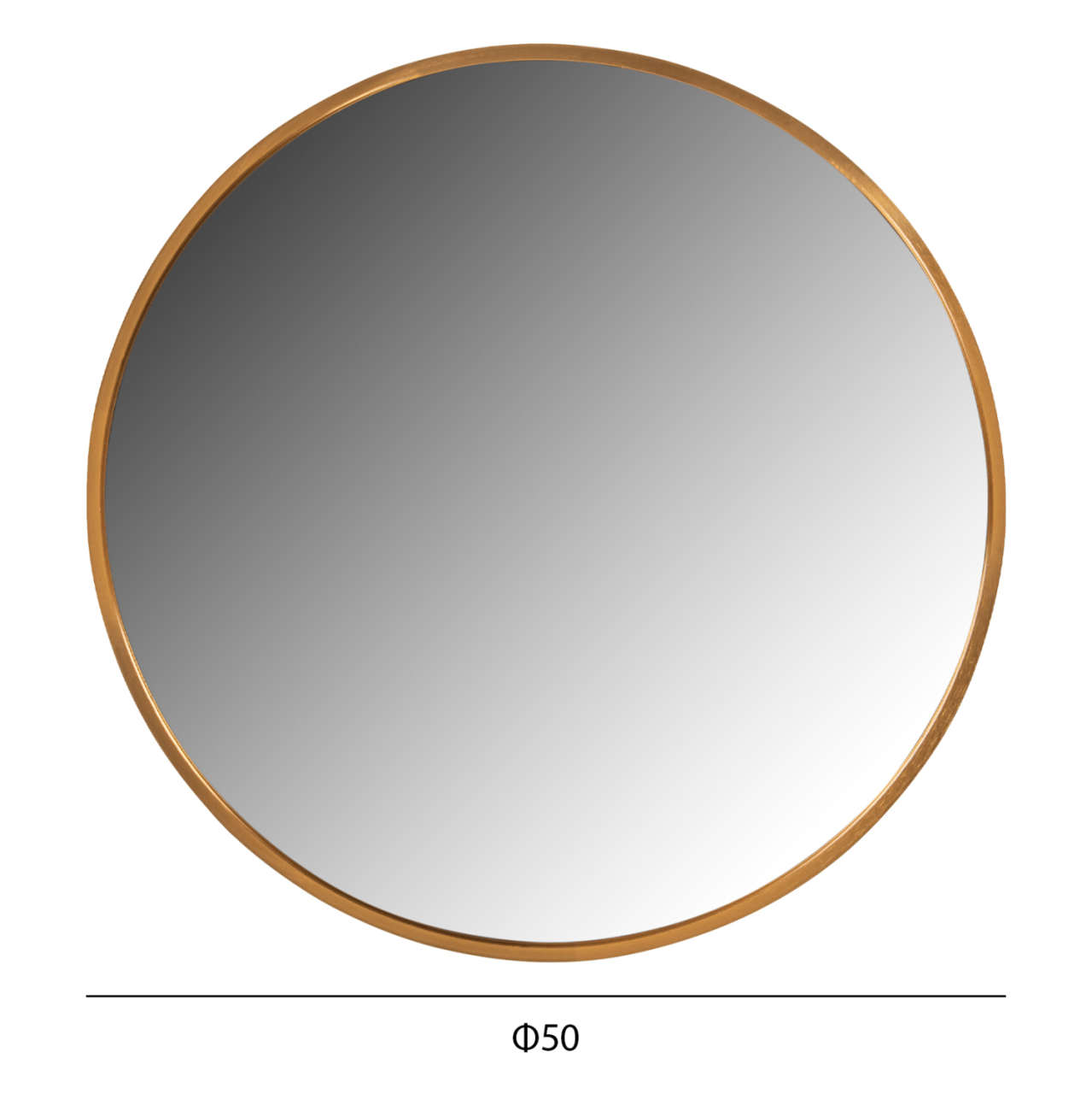 WALL MIRROR ROUND HM9582.30 ALUMINUM FRAME IN GOLD Φ50x3 cm. [2]