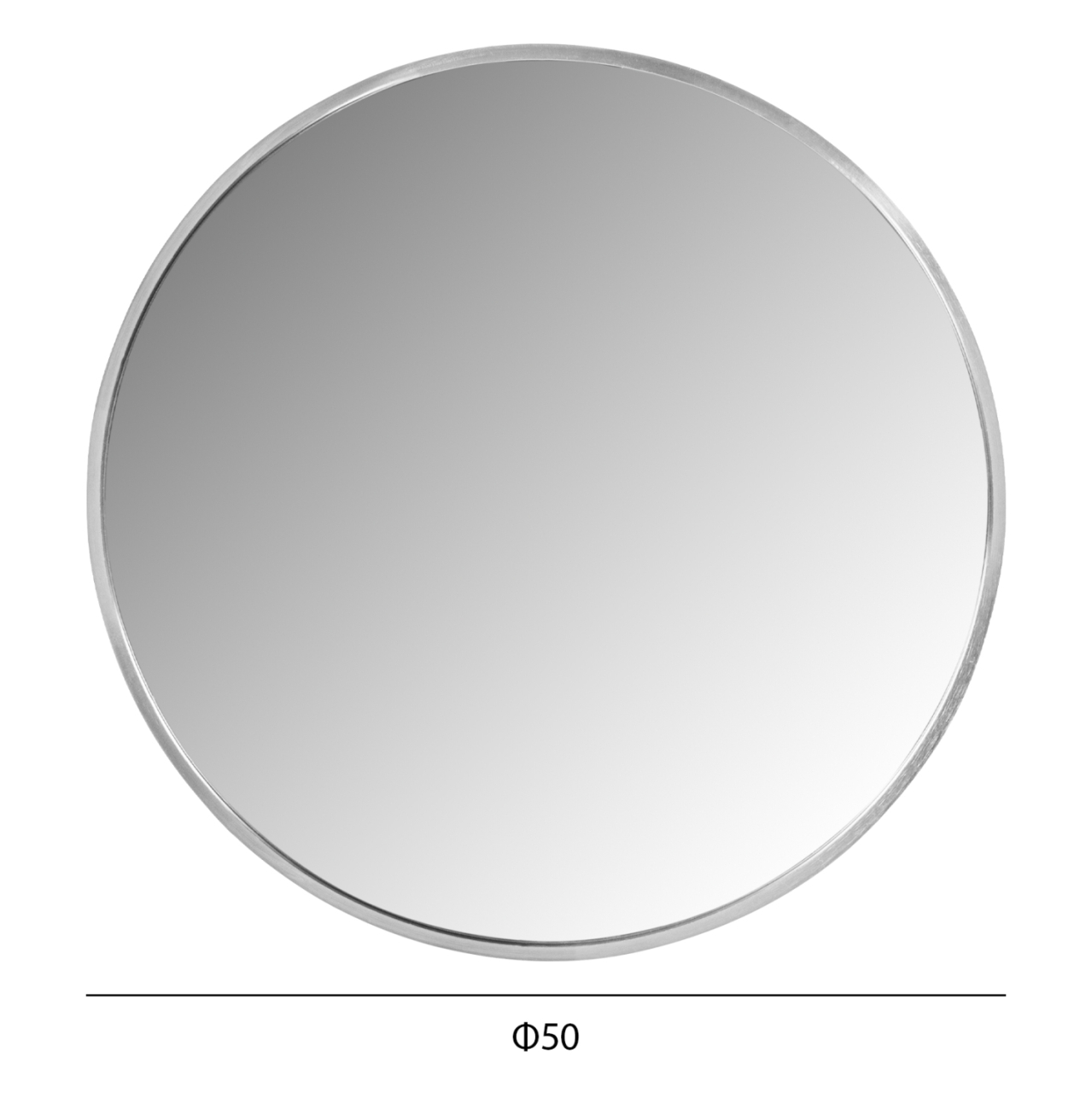 WALL MIRROR ROUND HM9582.40 ALUMINUM FRAME IN SILVER Φ50x3 cm. [2]