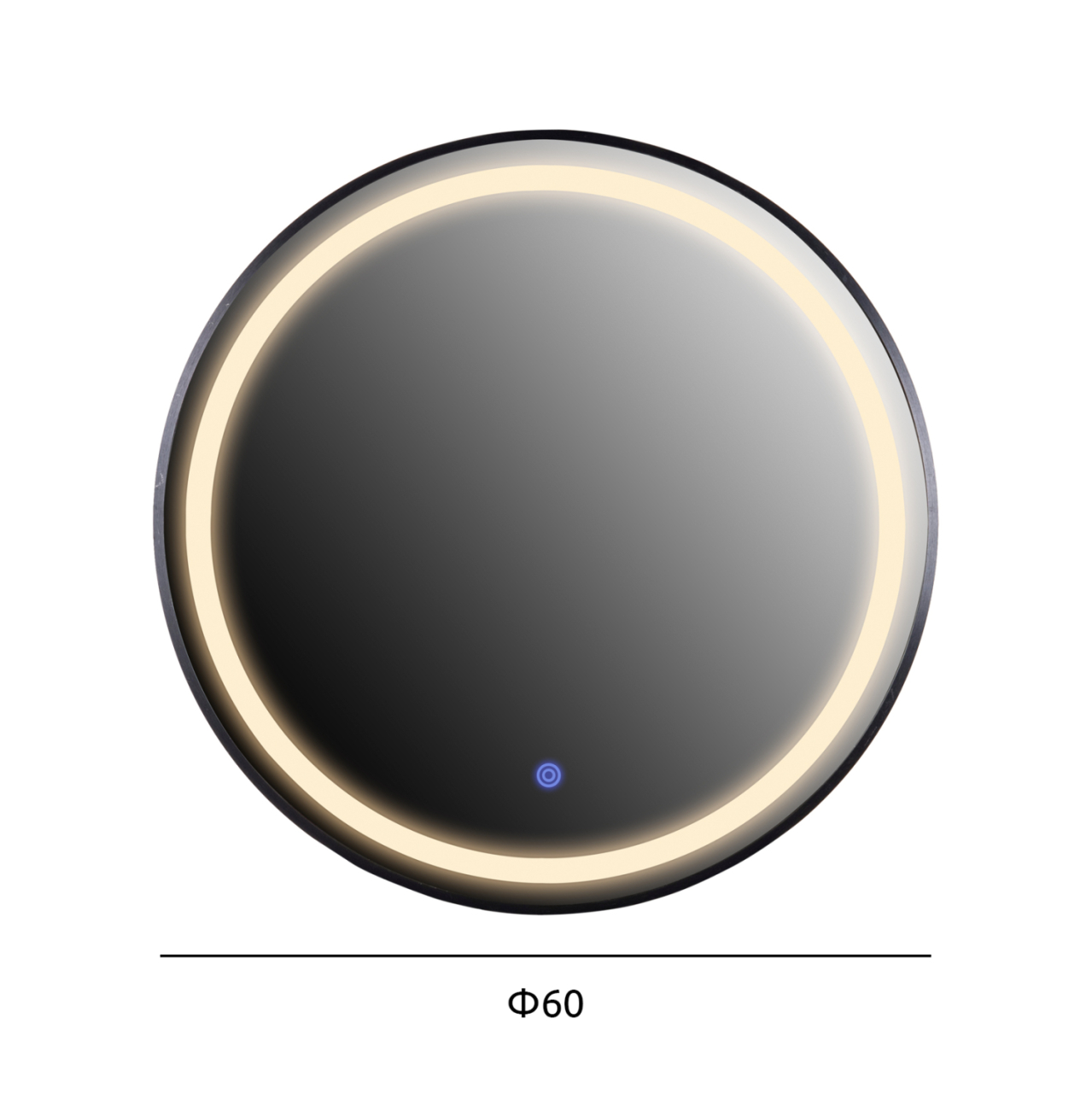 WALL MIRROR ROUND IMAGE HM9579.01 ALUMINUM IN BLACK-LED LIGHT Φ60x3cm. [2]