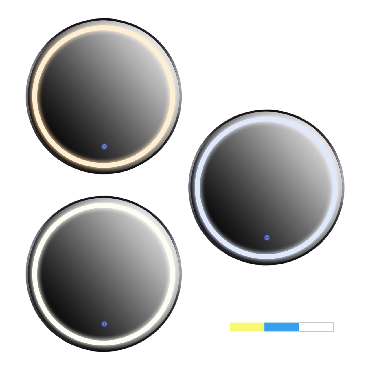 WALL MIRROR ROUND IMAGE HM9579.01 ALUMINUM IN BLACK-LED LIGHT Φ60x3cm. [3]