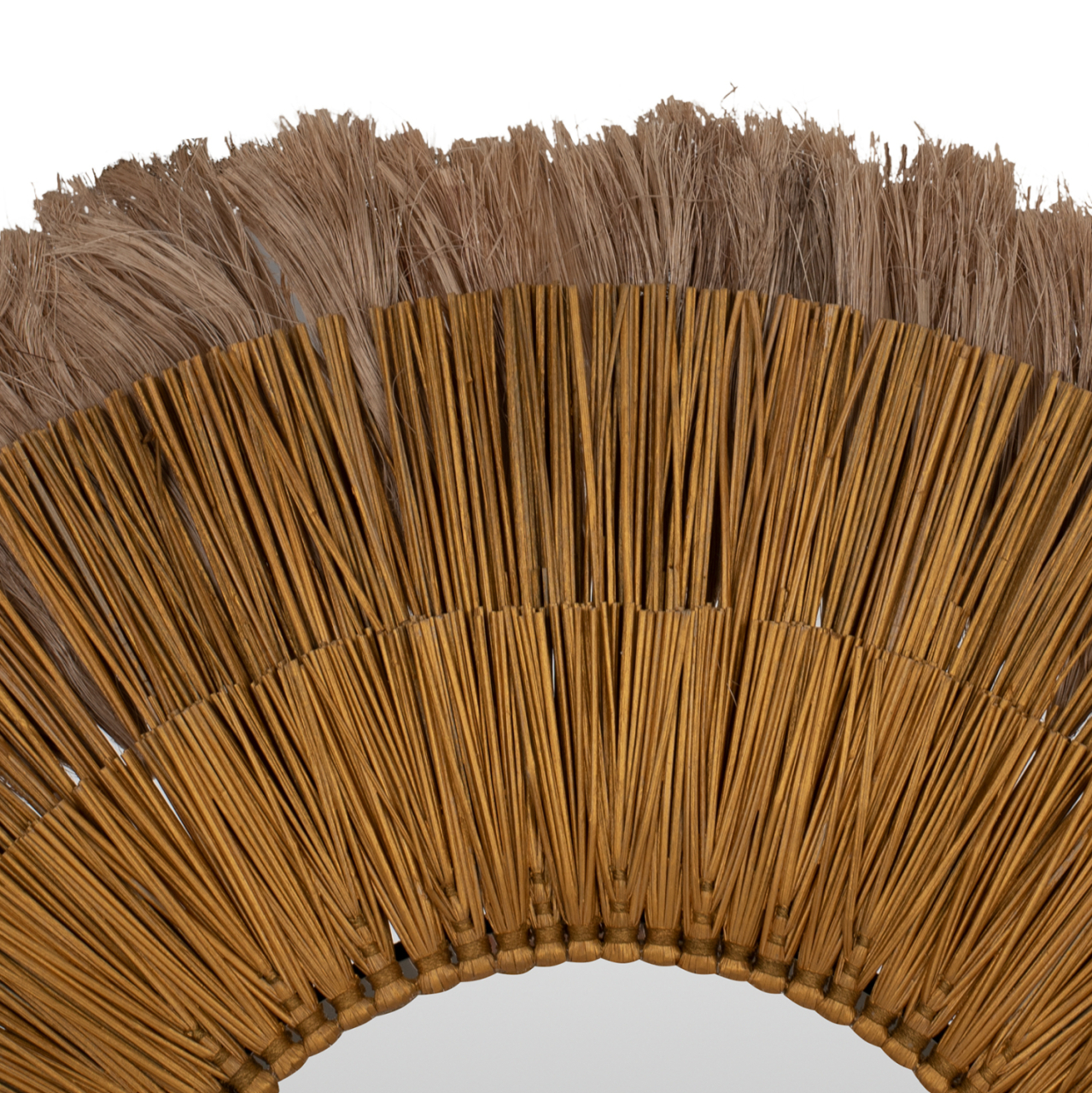 WALL MIRROR ROUND MENDONG GRASS AND ABACA FIBERS IN NATURALandGOLD 80x4x80Hcm.HM7797 [4]