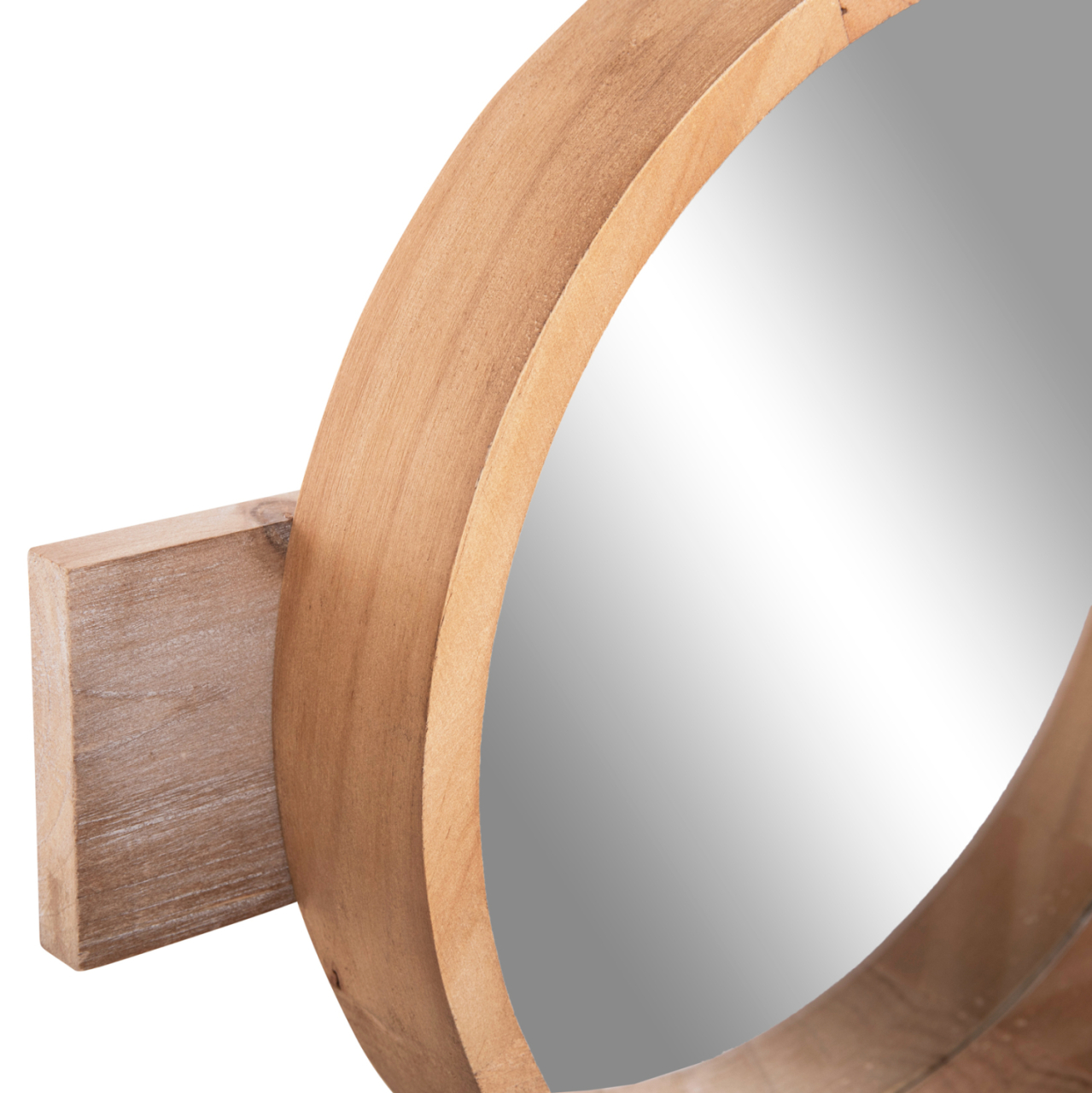 WALL MIRROR ROUND SCUTTLE HM4222 FIR WOOD and MDF-BLACK METAL 80x6,5x30,5Hcm. [5]
