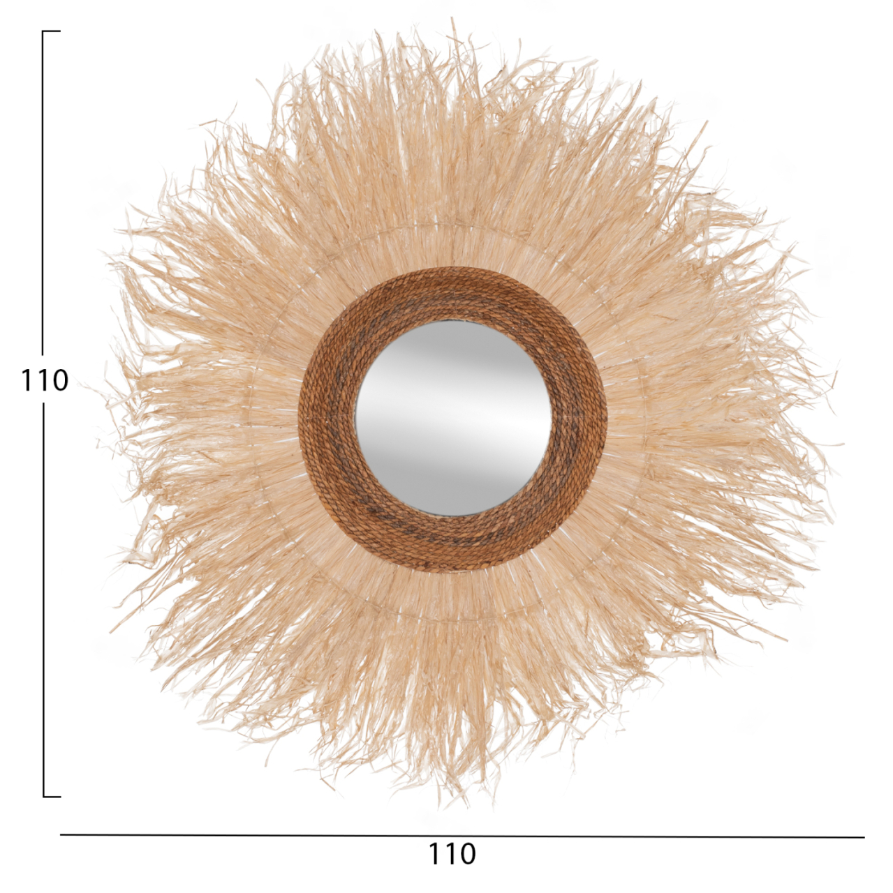 WALL MIRROR ROUND SISAL FIBER FRAME IN NATURAL COLOR 110x4x110Hcm.HM7744 [2]