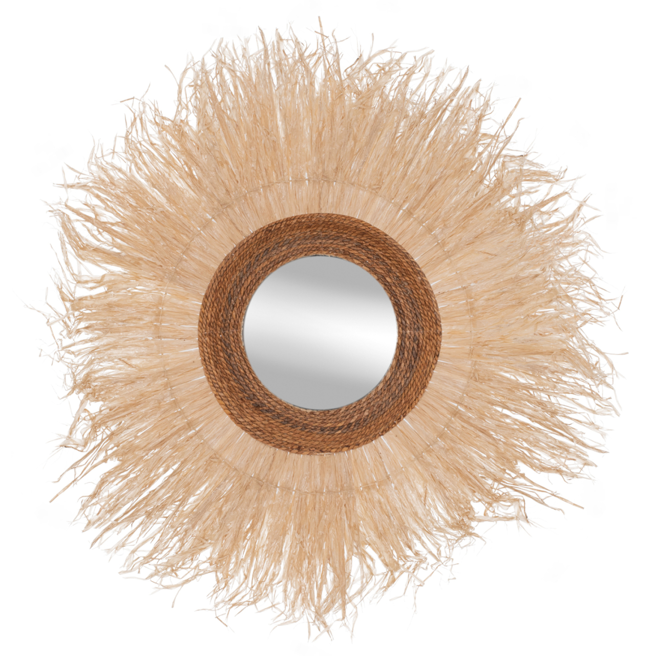 WALL MIRROR ROUND SISAL FIBER FRAME IN NATURAL COLOR 110x4x110Hcm.HM7744 [1]