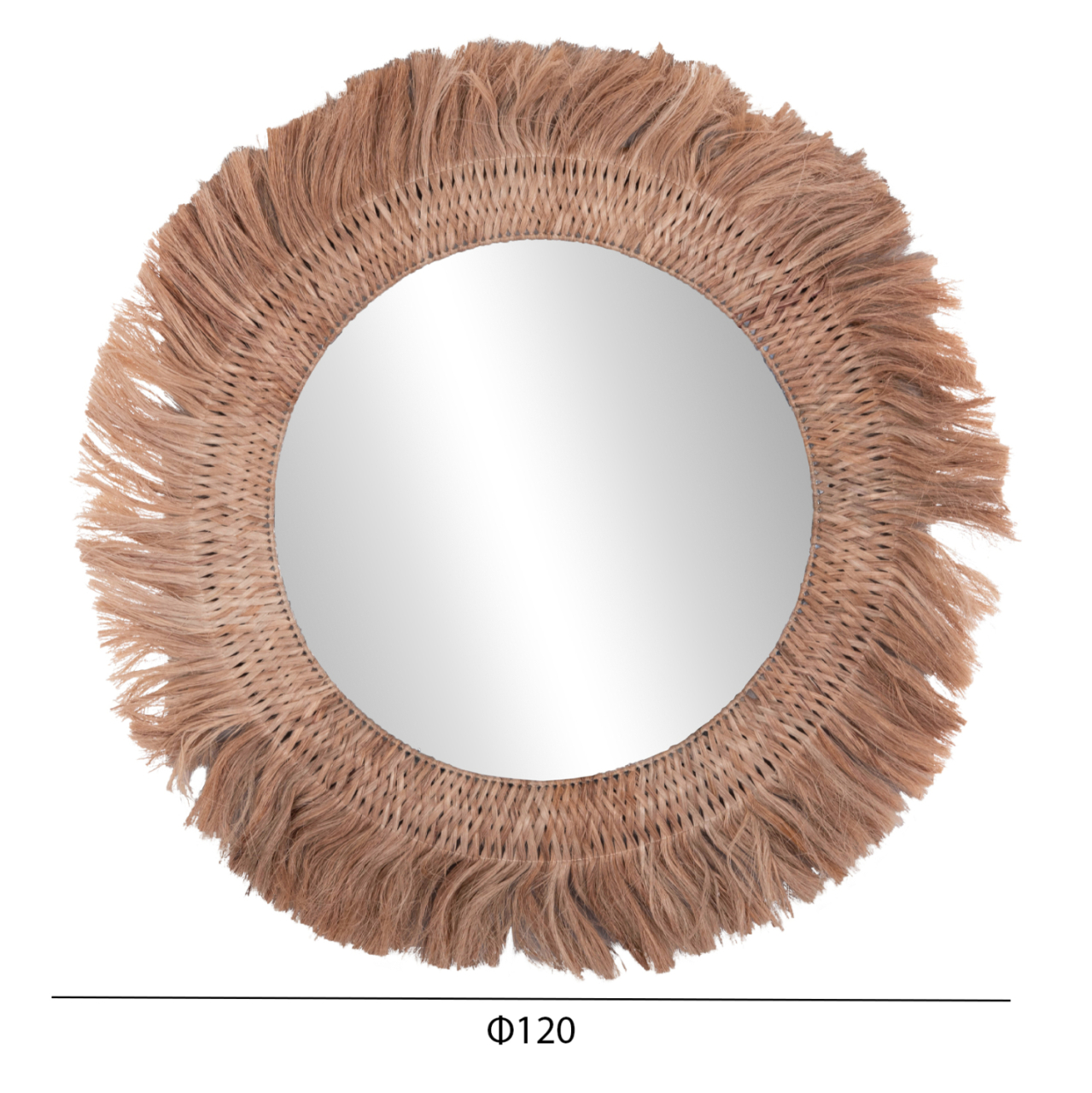 WALL MIRROR ROUND WITH ABACA FIBERS IN NATURAL COLOR 120x4x120Hcm.HM7747 [2]