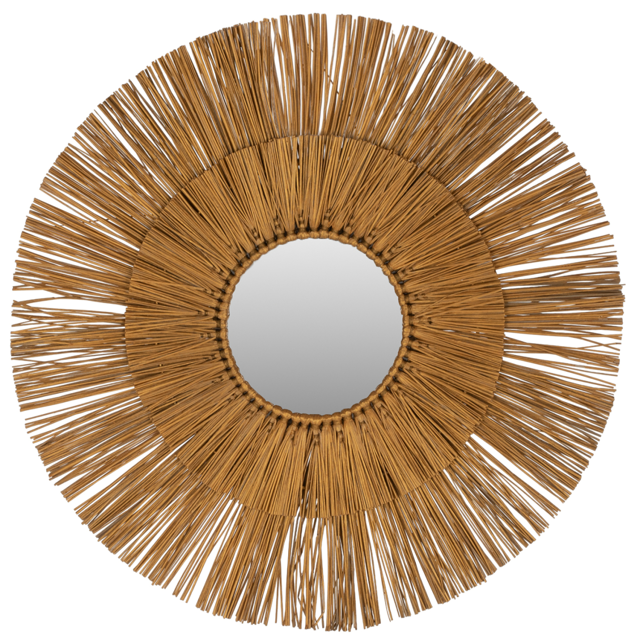 WALL MIRROR ROUND WITH MENDONG GRASS FRAME IN GOLD COLOR Φ65cm.HM7801 [1]